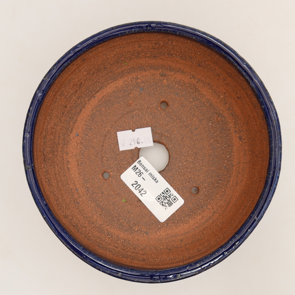 Ceramic bonsai bowl 13,5 x 13,5 x 5 cm, colour blue