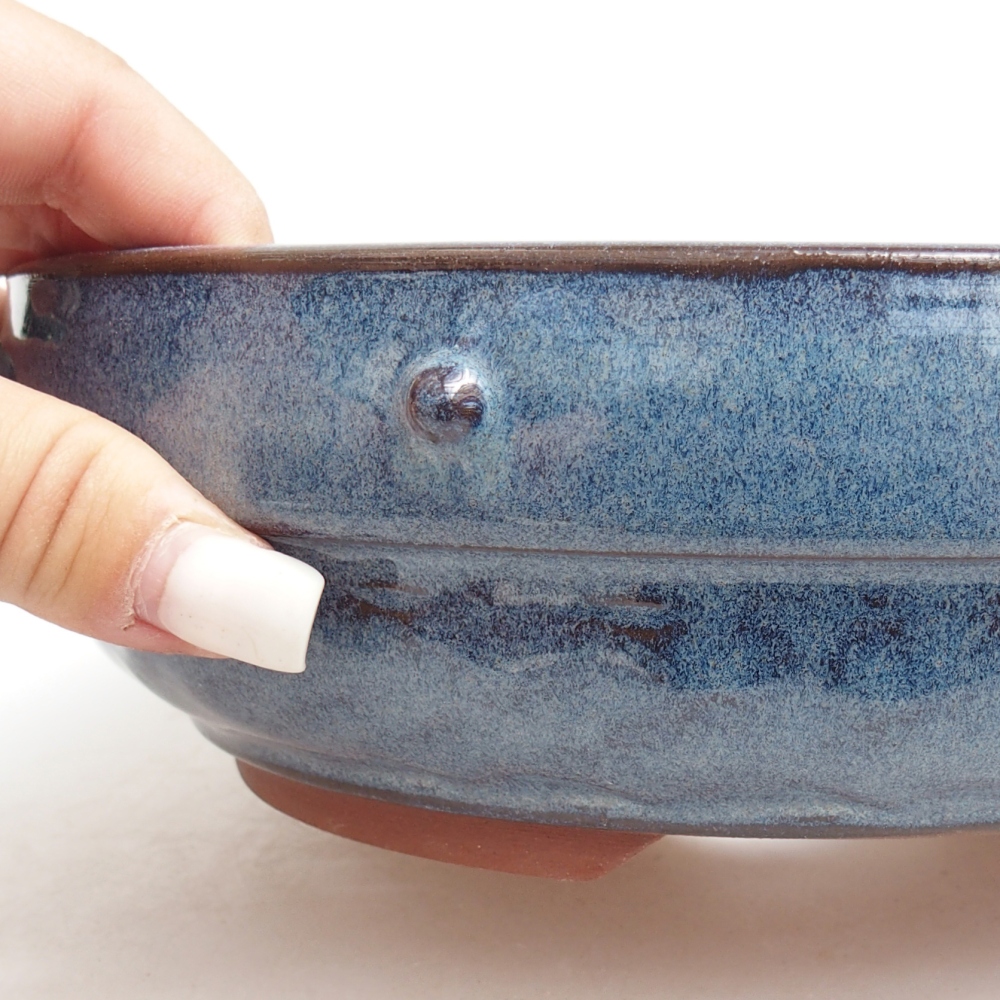 Ceramic bonsai bowl 21 x 21 x 6,5 cm, colour blue