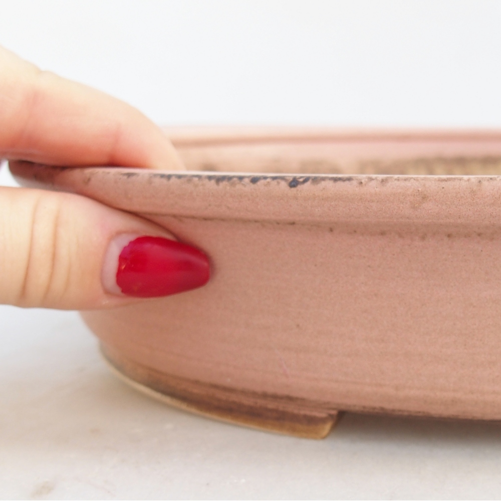 Ceramic bonsai bowl 24 x 21 x 5 cm, pink