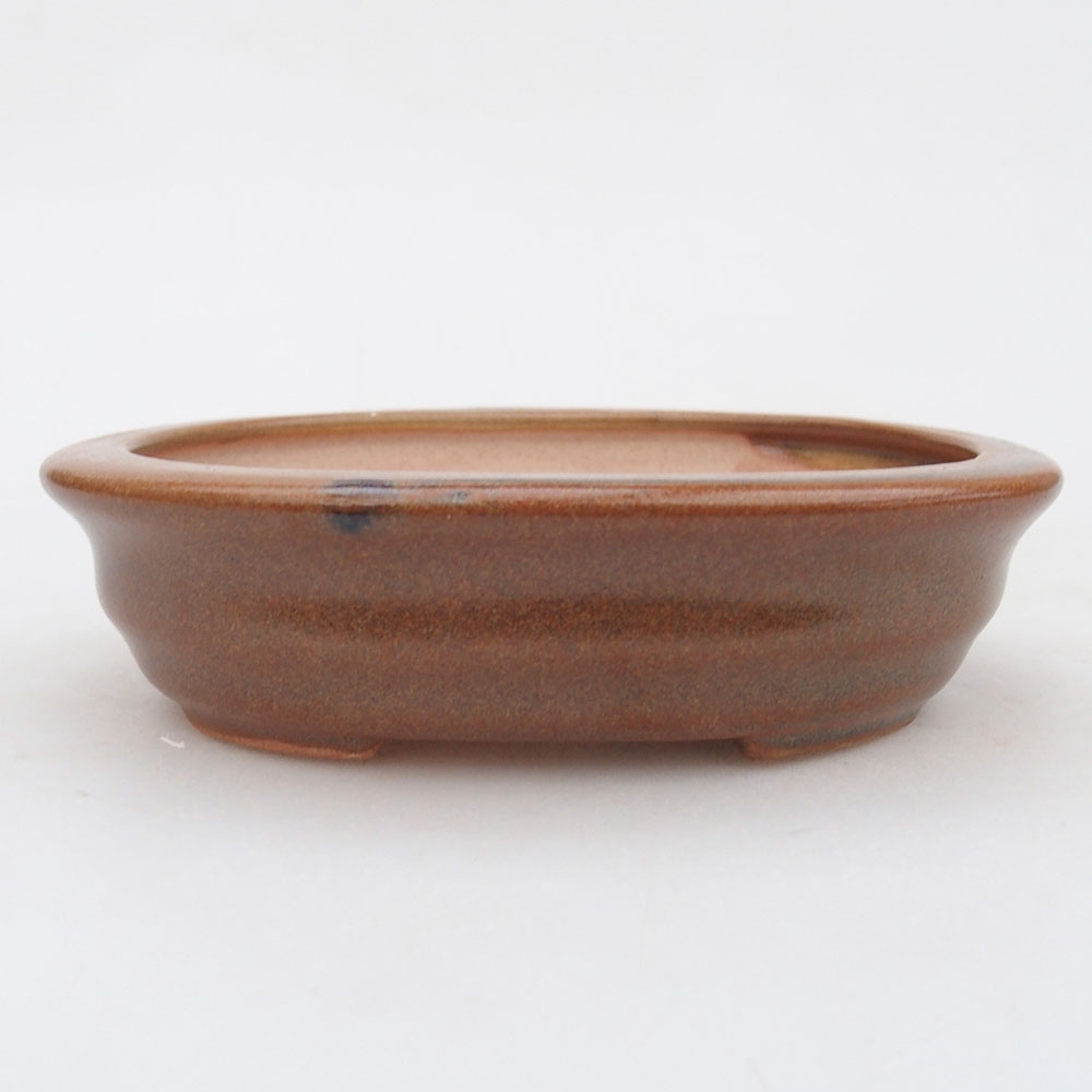 Ceramic bonsai bowl 12 x 10 x 3 cm, brown