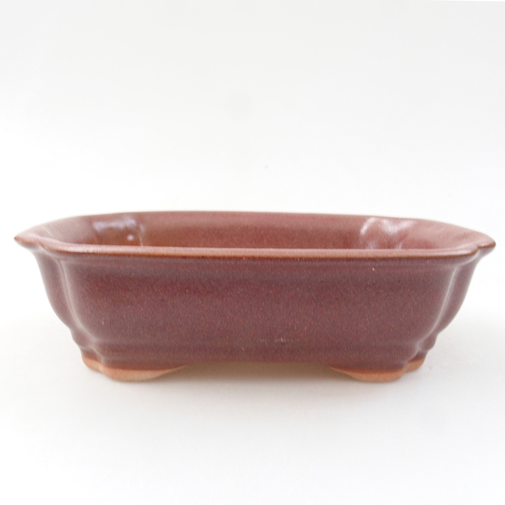 Ceramic bonsai bowl 16 x 12 x 5 cm, color brown