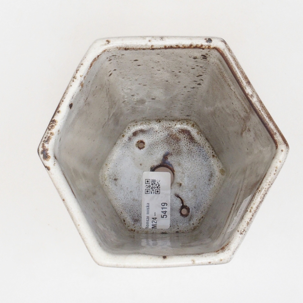 Ceramic bonsai bowl 12,5 x 11,5 x 16,5 cm, color white