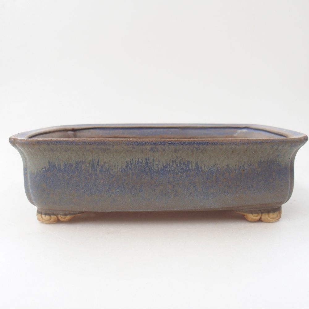 Ceramic bonsai bowl 25 x 20 x 7 cm, colour blue