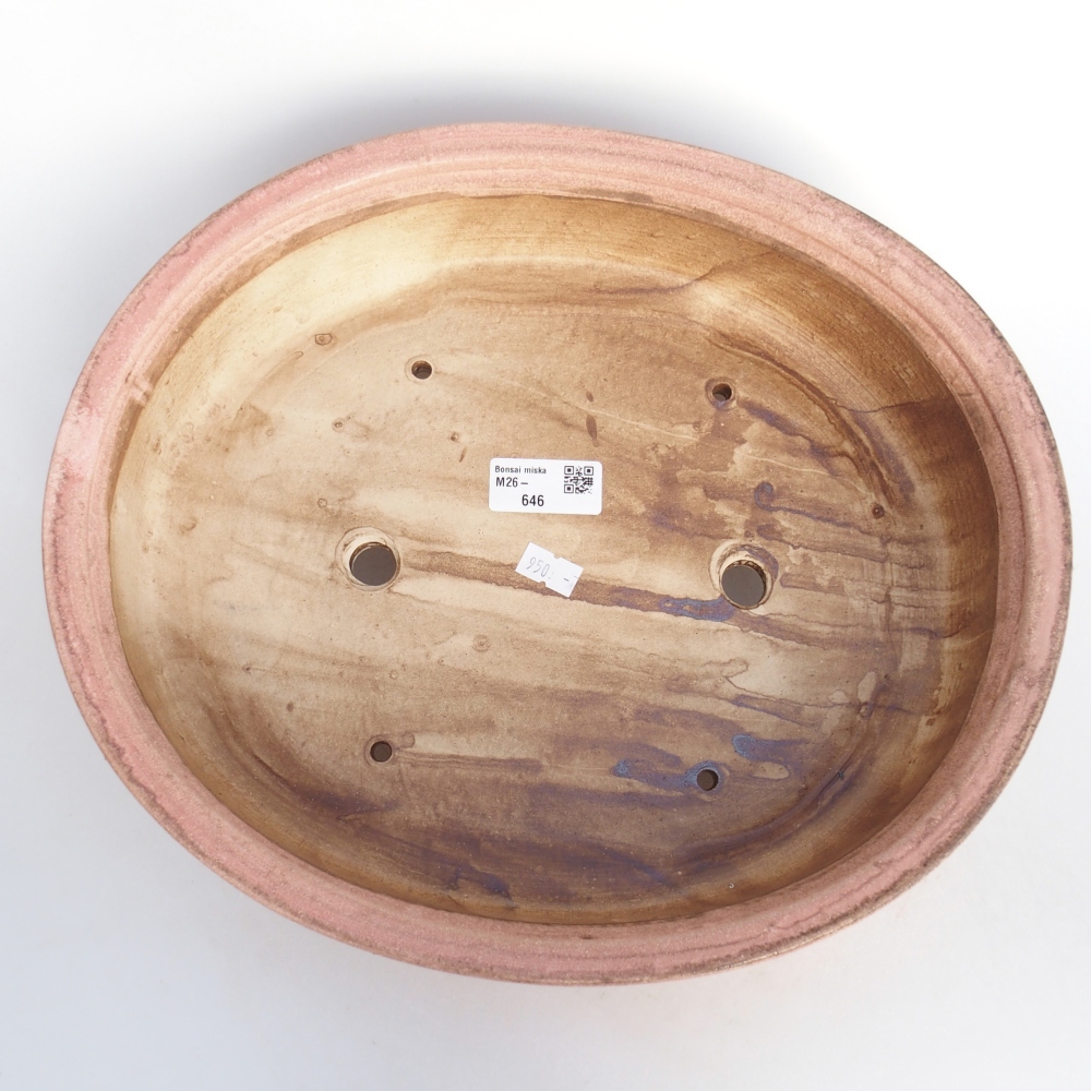 Ceramic bonsai bowl 32,5 x 28,5 x 7,5 cm, pink