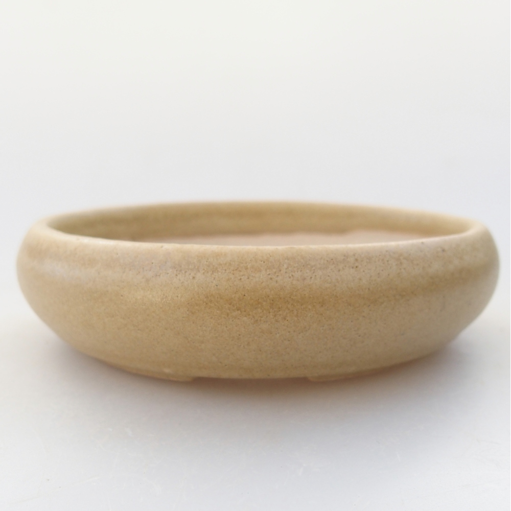 Ceramic bonsai bowl 9 x 9 x 2,5 cm, colour beige