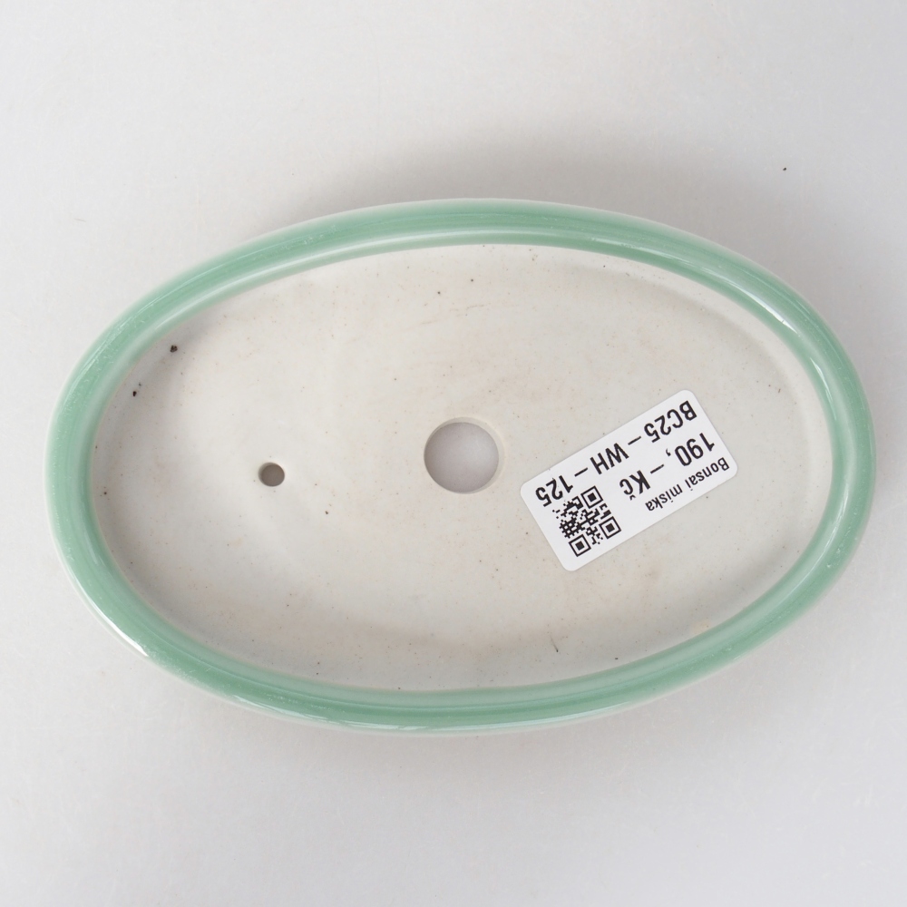 Ceramic bonsai bowl 15,5 x 10 x 2 cm, green