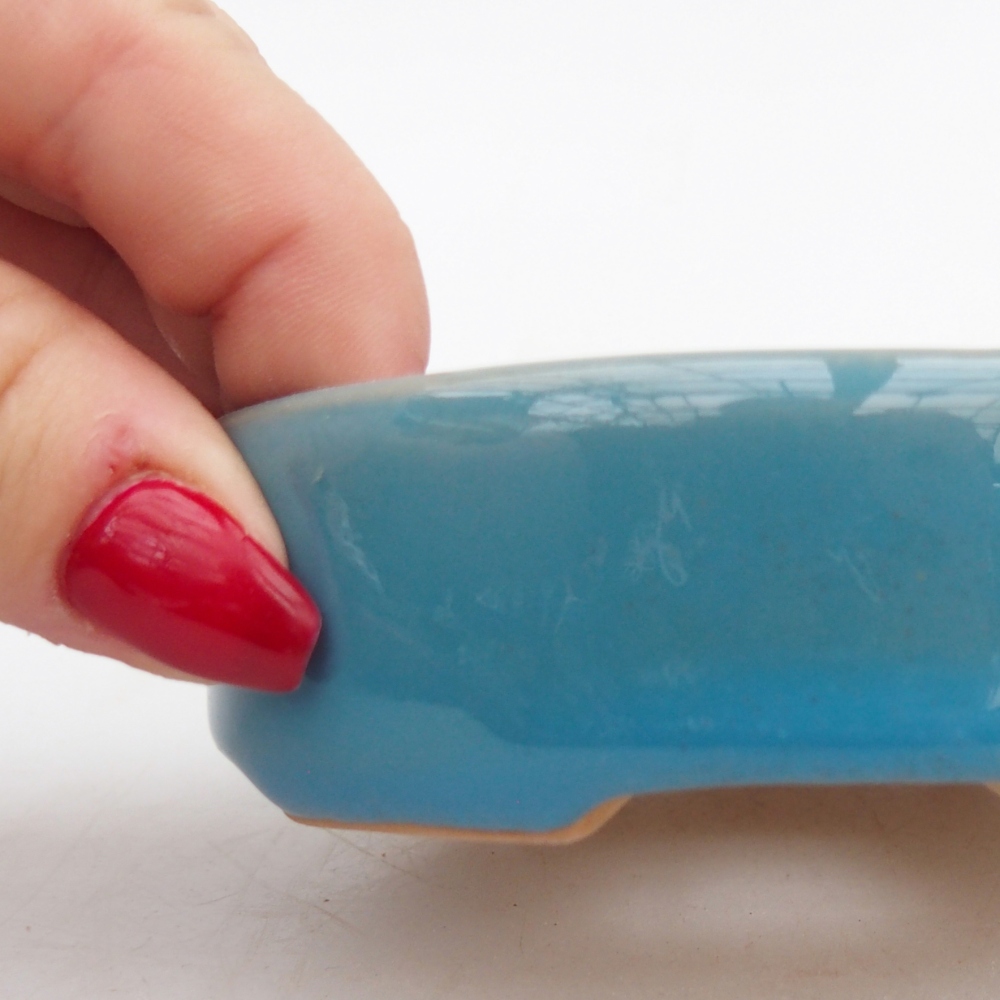 Ceramic bonsai bowl 9,5 x 8 x 3 cm, colour blue