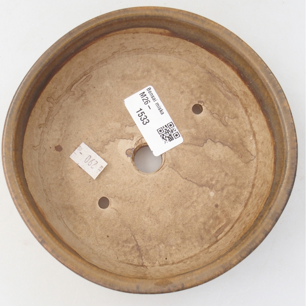 Ceramic bonsai bowl 15,5 x 15,5 x 5 cm, brown