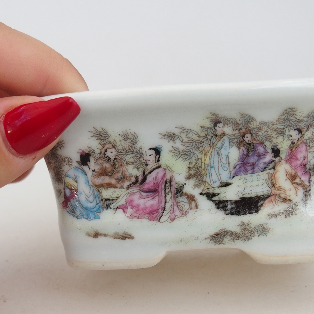 Mini bonsai bowl 10 x 7,5 x 4 cm, colour white