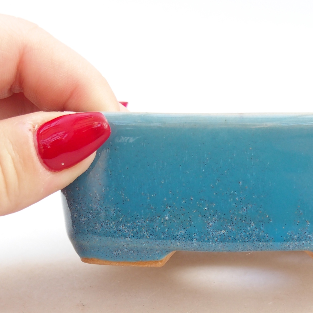 Ceramic bonsai bowl 9,5 x 8 x 3,5 cm, colour blue