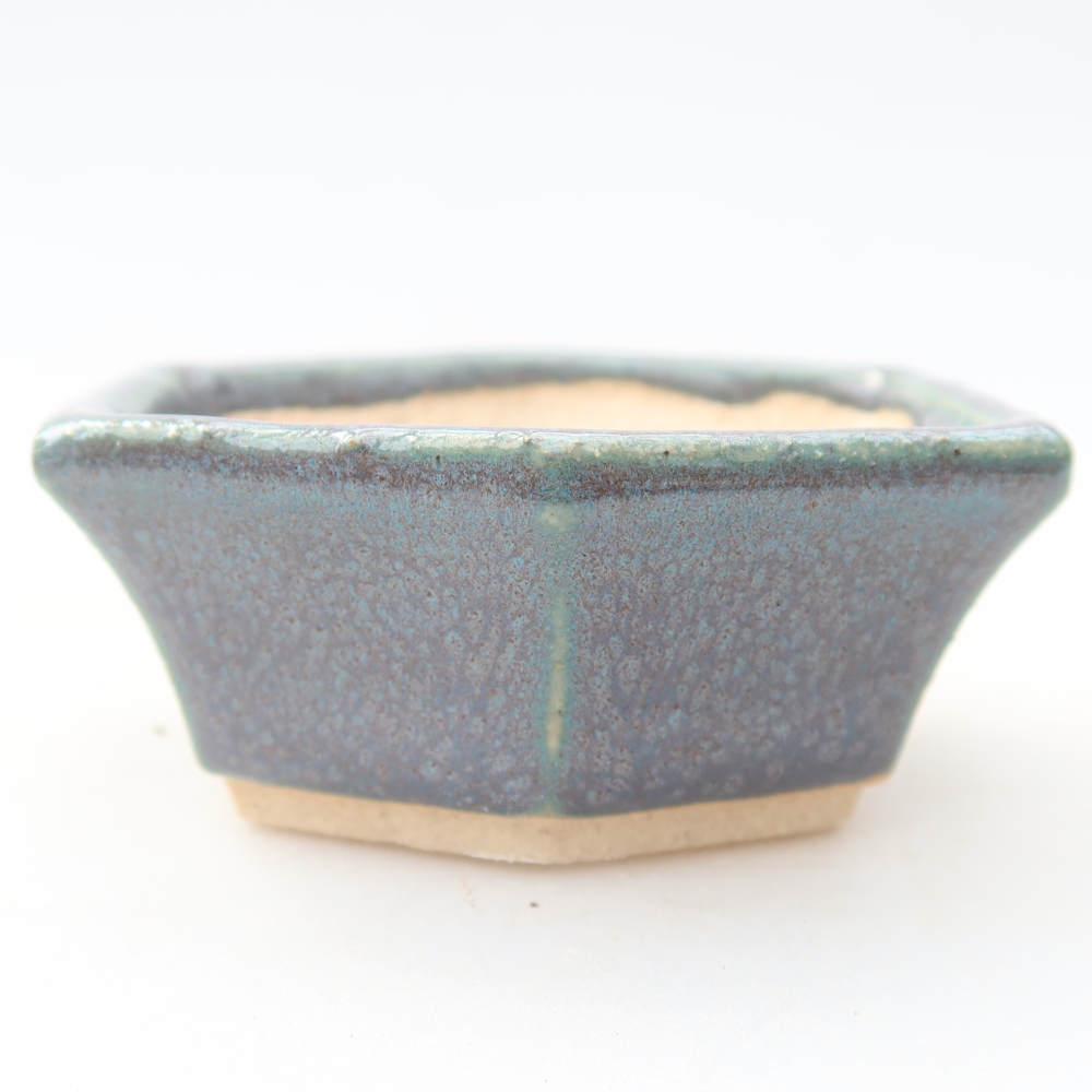 Ceramic bonsai pot, 6 x 5.5 x 2.5 cm, gray