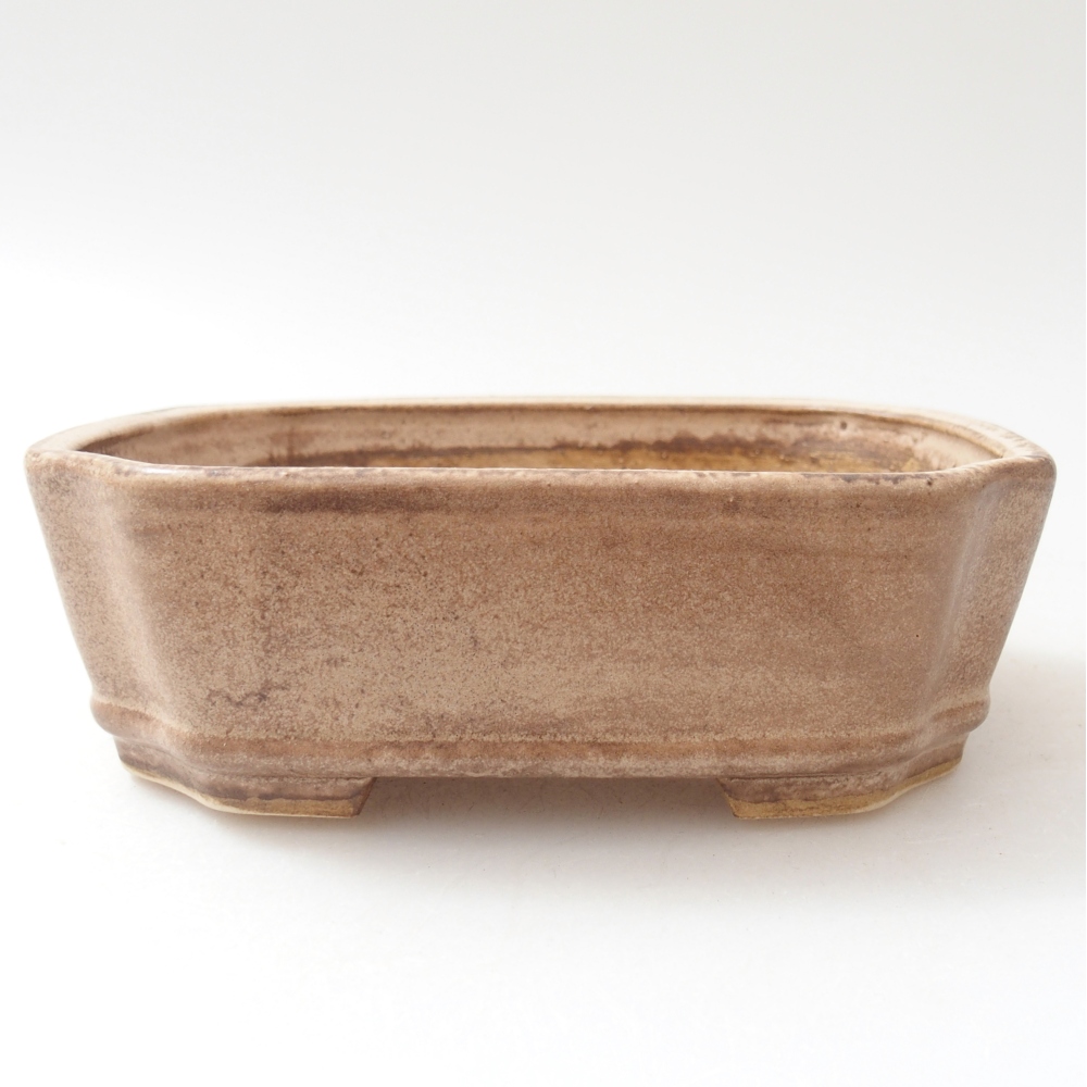 Ceramic bonsai bowl 14 x 12 x 4,5 cm, colour beige