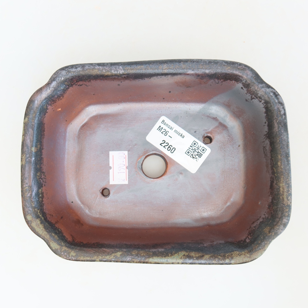 Ceramic bonsai bowl 15,5 x 12 x 4,5 cm, brown