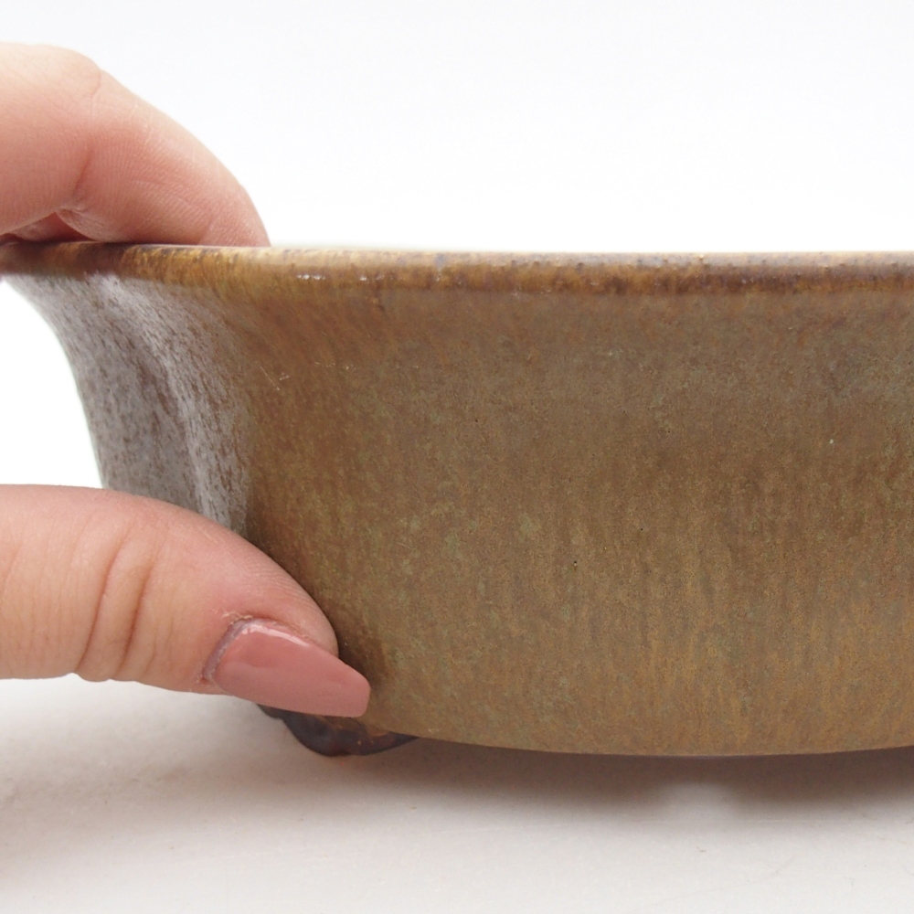 Ceramic bonsai bowl 18,5 x 17 x 6 cm, green