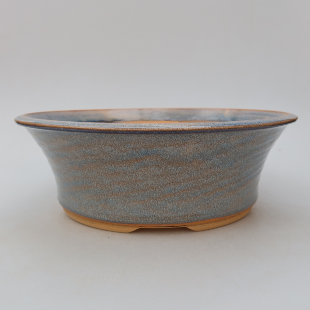 Ceramic bonsai pot, 25.5 x 25.5 x 8.5 cm, blue