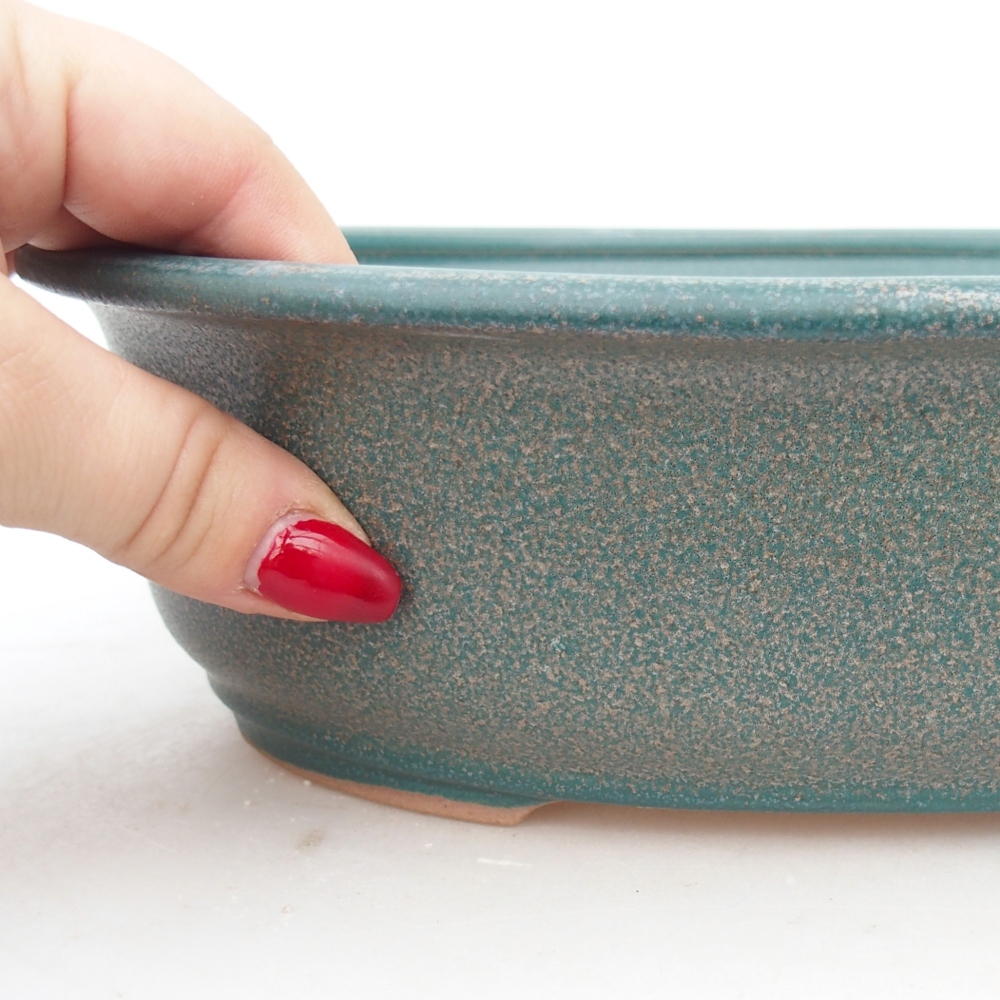 Ceramic bonsai bowl 23 x 19 x 7 cm, colour blue