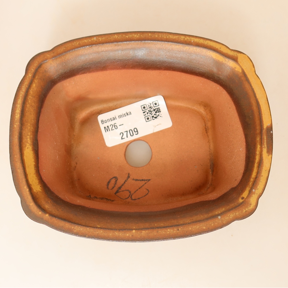 Ceramic Bowl  13 x 10.5 x 5.5 cm, brown