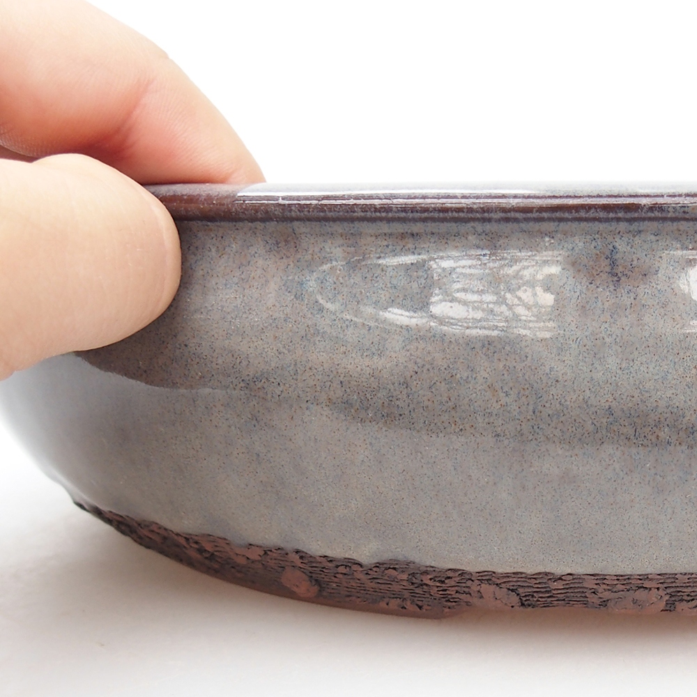 Ceramic bonsai bowl 25 x 25 x 6 cm, grey