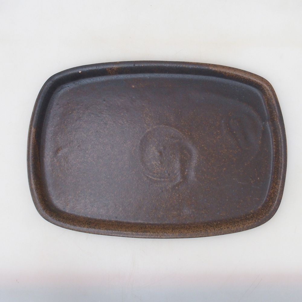Ceramic saucer H09 - 28.5 x 19.5 x 1.5 cm - brown