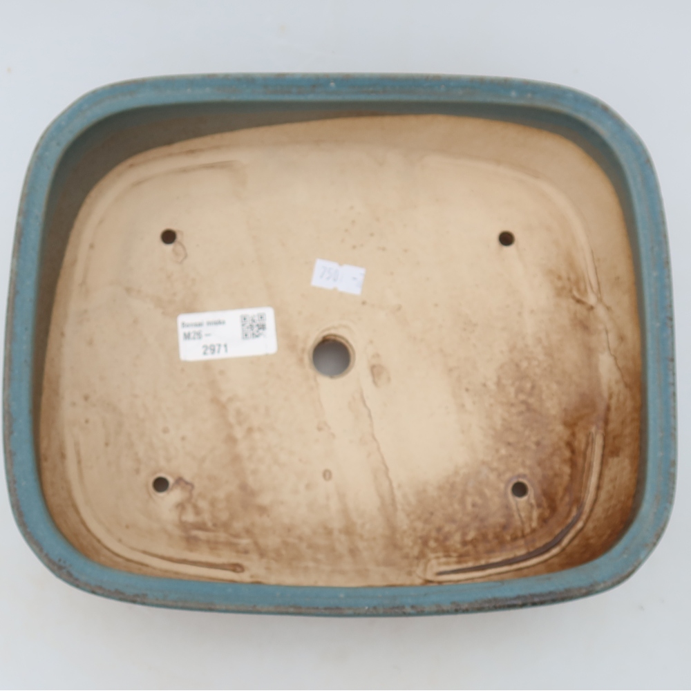Ceramic bonsai pot, 24.5 x 20.5 x 6.5 cm, blue