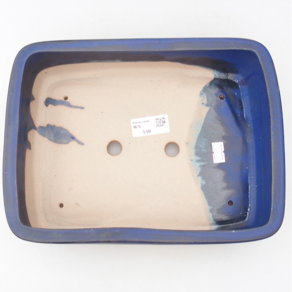 Ceramic bonsai bowl 26,5 x 20 x 6,5 cm, colour blue