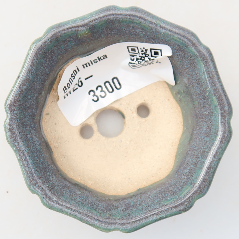 Ceramic bonsai pot, 6 x 6 x 2.5 cm, gray