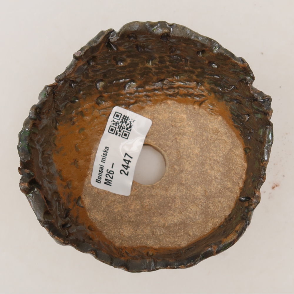 Ceramic Shell  10 x 9.5 x 6 cm, brown-green