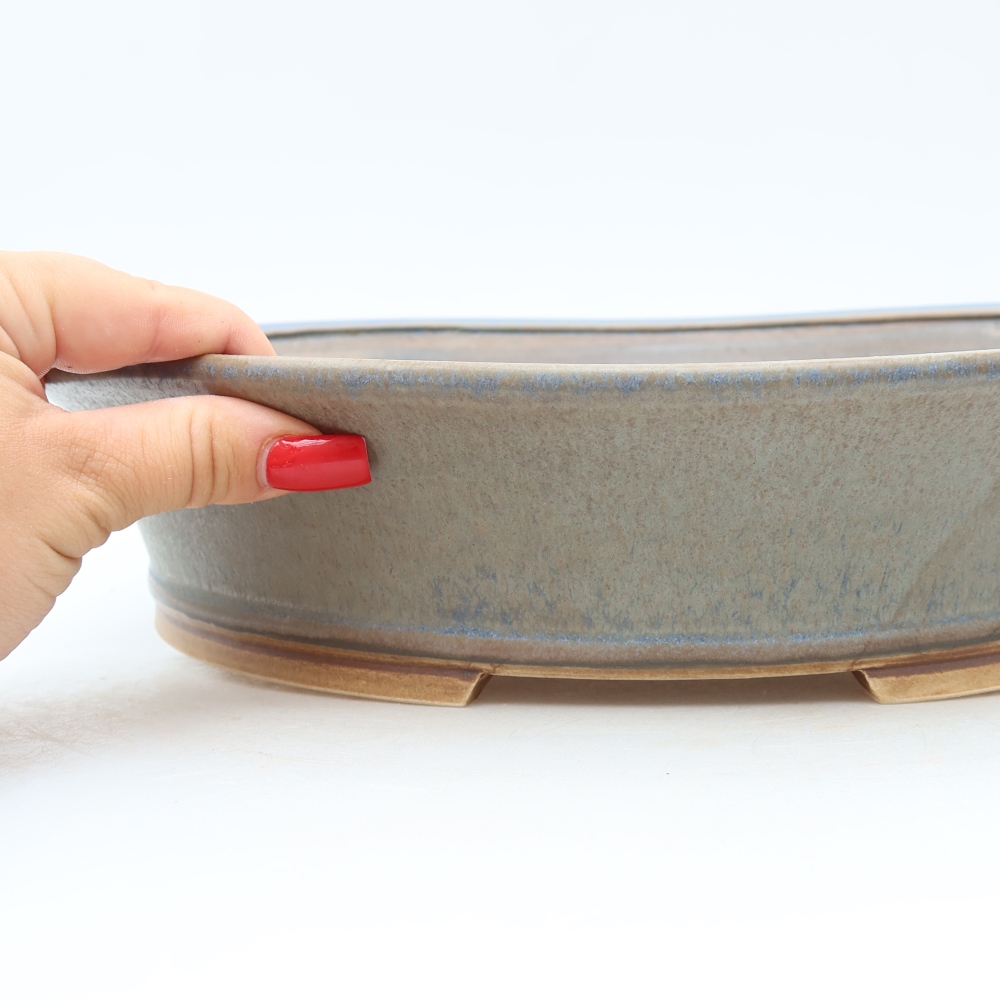 Ceramic bonsai bowl 26,5 x 24 x 5,5 cm, colour blue