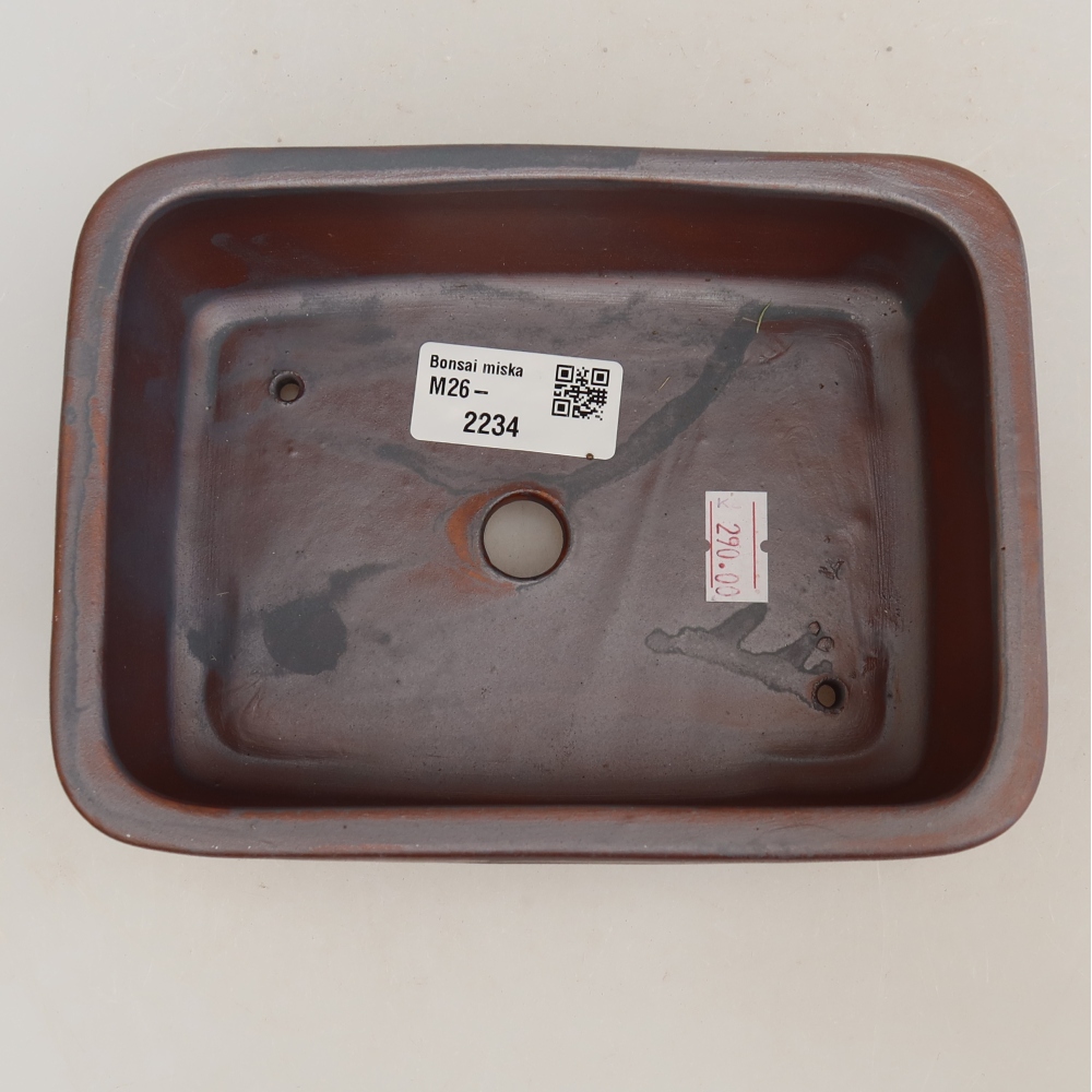 Ceramic bonsai pot, 17 x 12.5 x 5.5 cm, metallic color