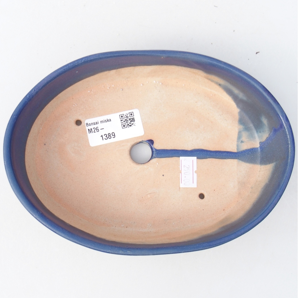 Ceramic bonsai bowl 18,5 x 13,5 x 4,5 cm, colour blue