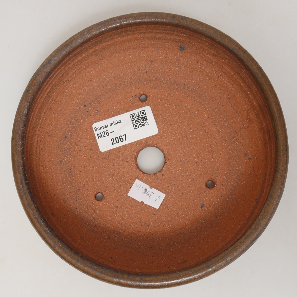 Ceramic bonsai pot, 16 x 16 x 5.5 cm, brown