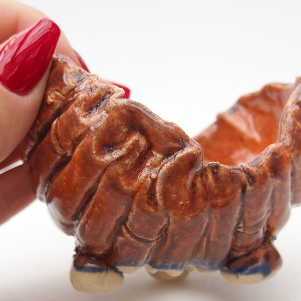 Ceramic shell 8 x 8 x 6 cm , colour orange