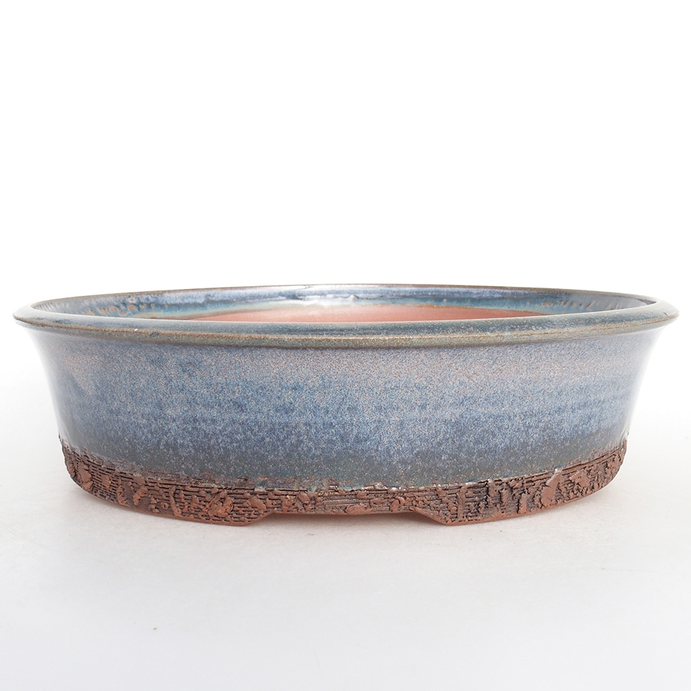 Ceramic bonsai bowl 25,5 x 25,5 x 6,5 cm, colour blue
