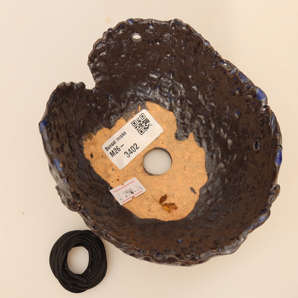 Ceramic Kokedama Pot, 14 x 12 x 8.5 cm, Blue