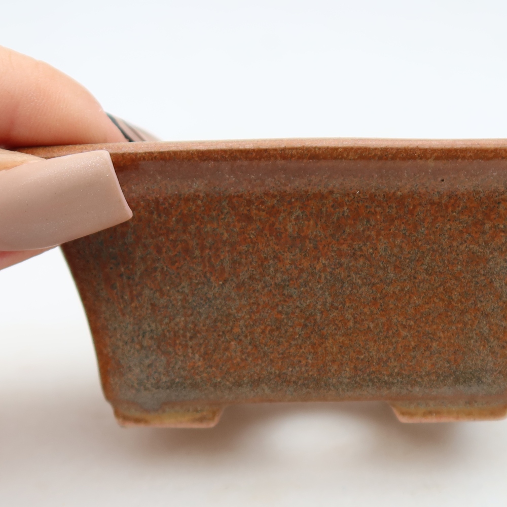 Ceramic bonsai pot, 8.5 x 6 x 4 cm, brown