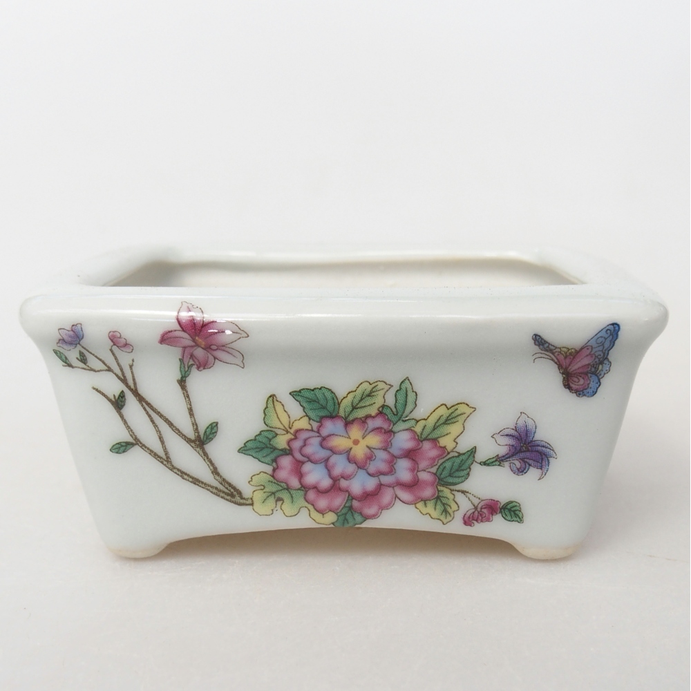 Mini bonsai bowl 8 x 6,5 x 3,5 cm, white
