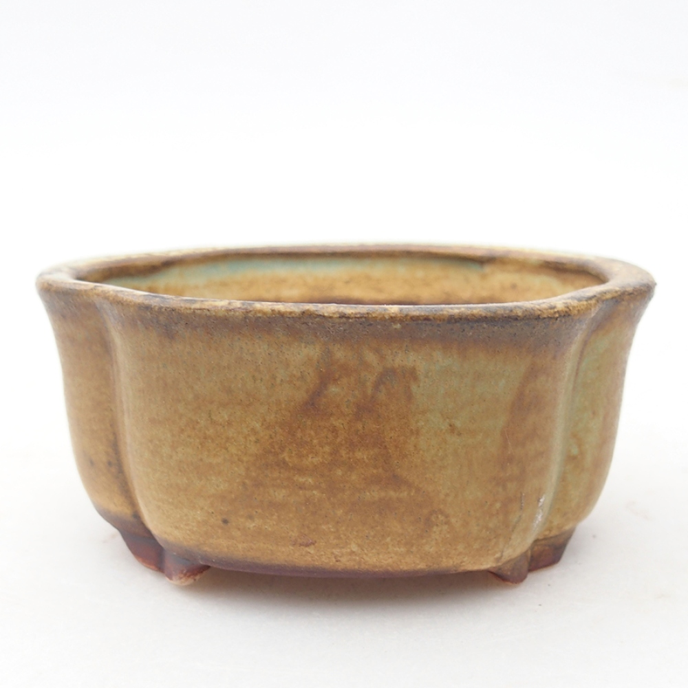 Ceramic bonsai bowl 8 x 7,5 x 3,5 cm, color green
