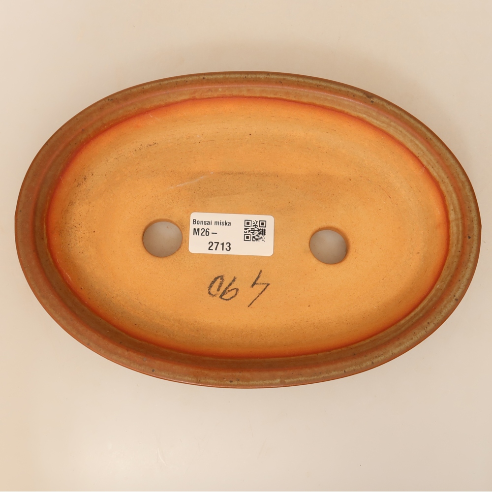 Ceramic Bowl  21 x 14.5 x 3.5 cm, brown