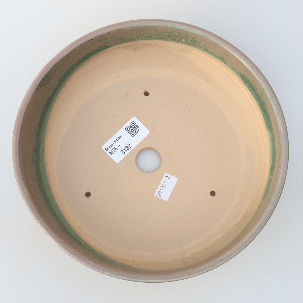 Ceramic bonsai pot, 20 x 20 x 6 cm, beige