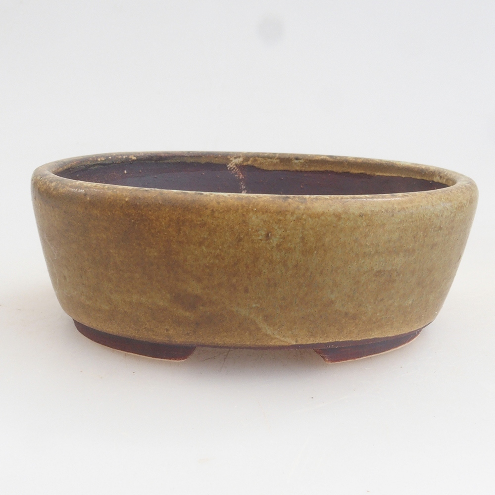Ceramic bonsai bowl 9,5 x 8 x 3 cm, color green