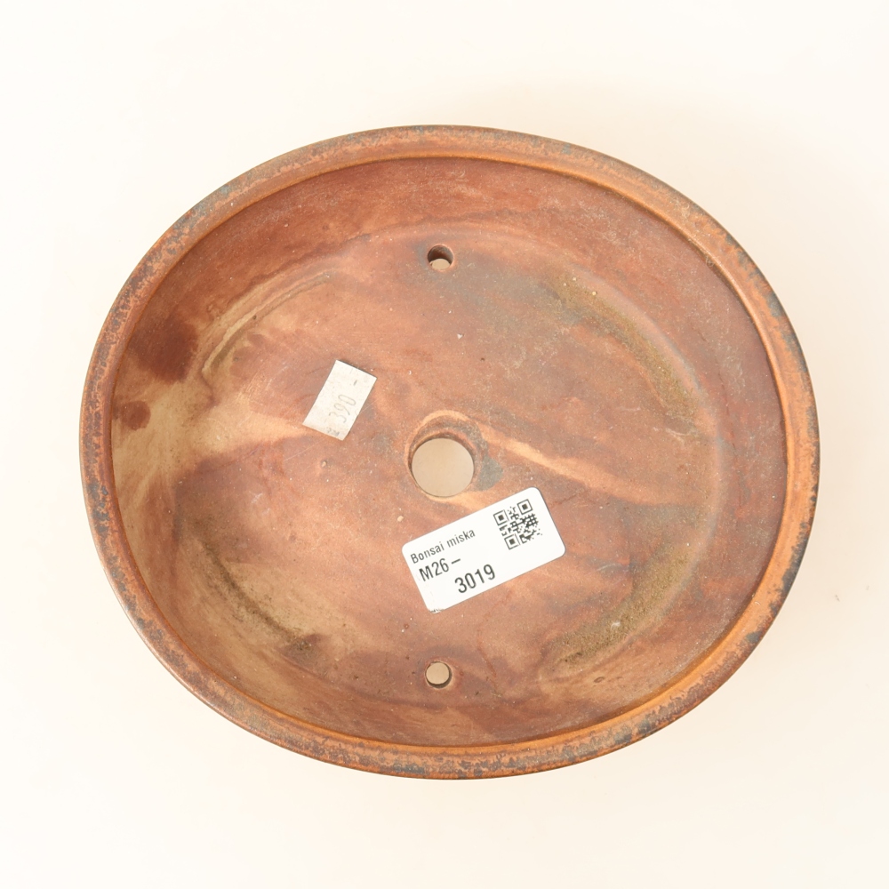 Ceramic bonsai bowl 18,5 x 16,5 x 4,5 cm, brown
