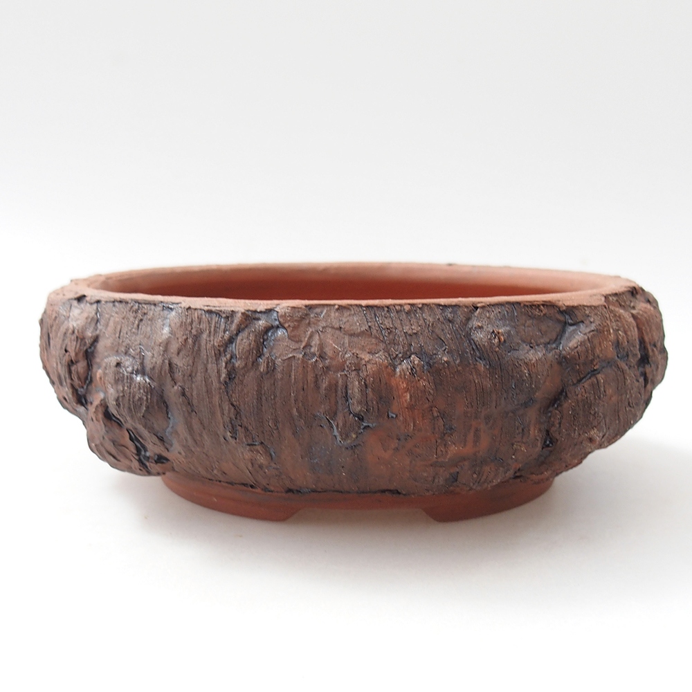 Ceramic bonsai bowl 15 x 15 x 5,5 cm, brown