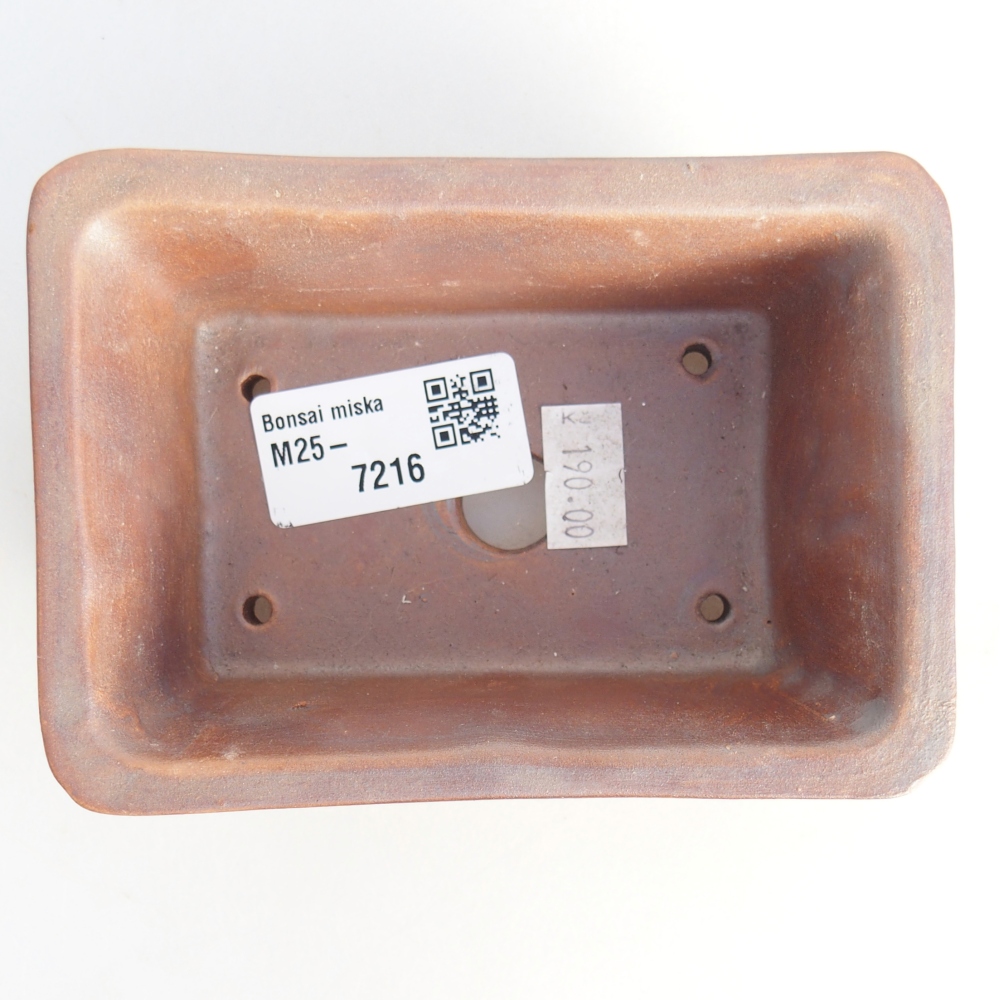 Ceramic bonsai bowl 11,5 x 8,5 x 4,5 cm, metal colour