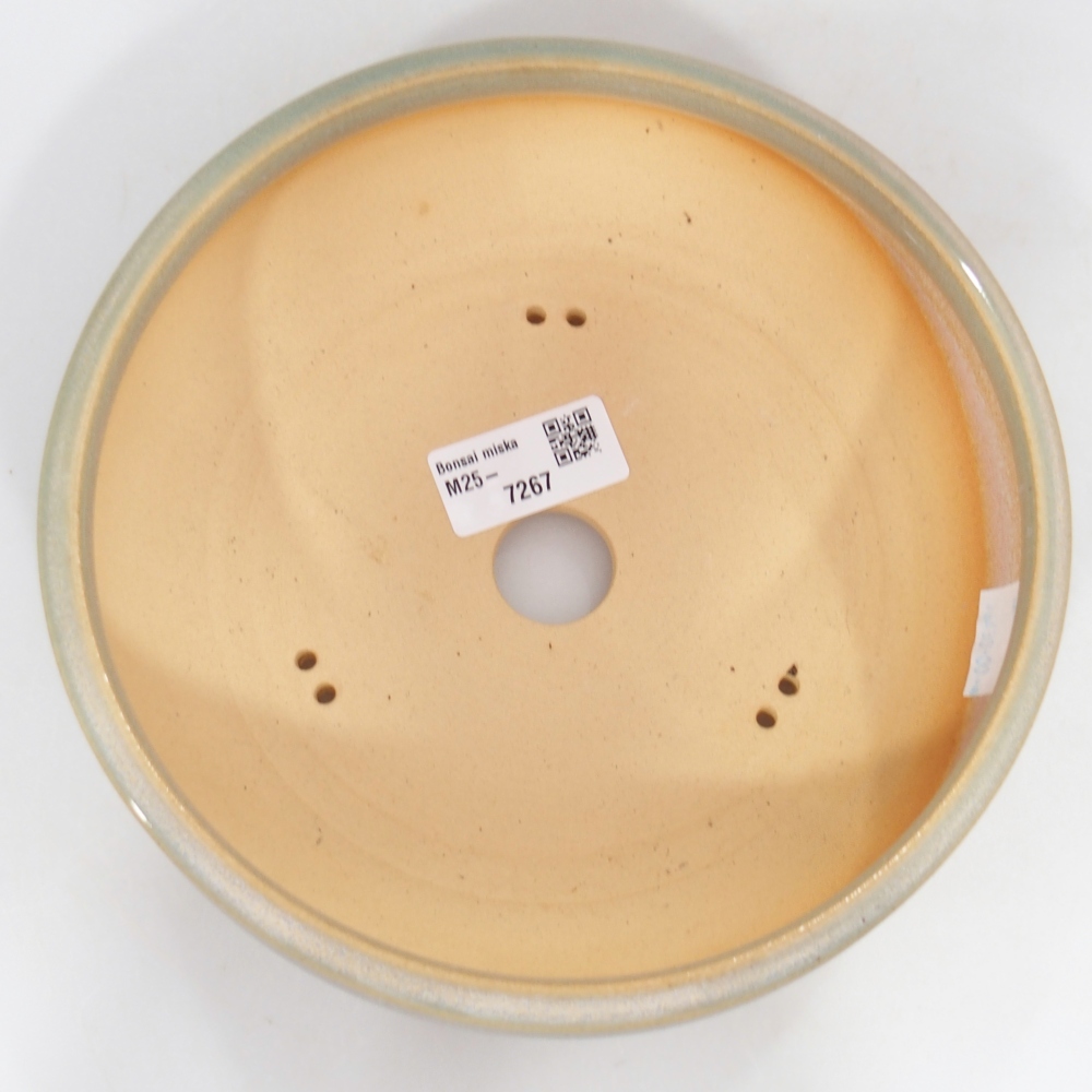 Ceramic bonsai bowl 19 x 19 x 6 cm, green