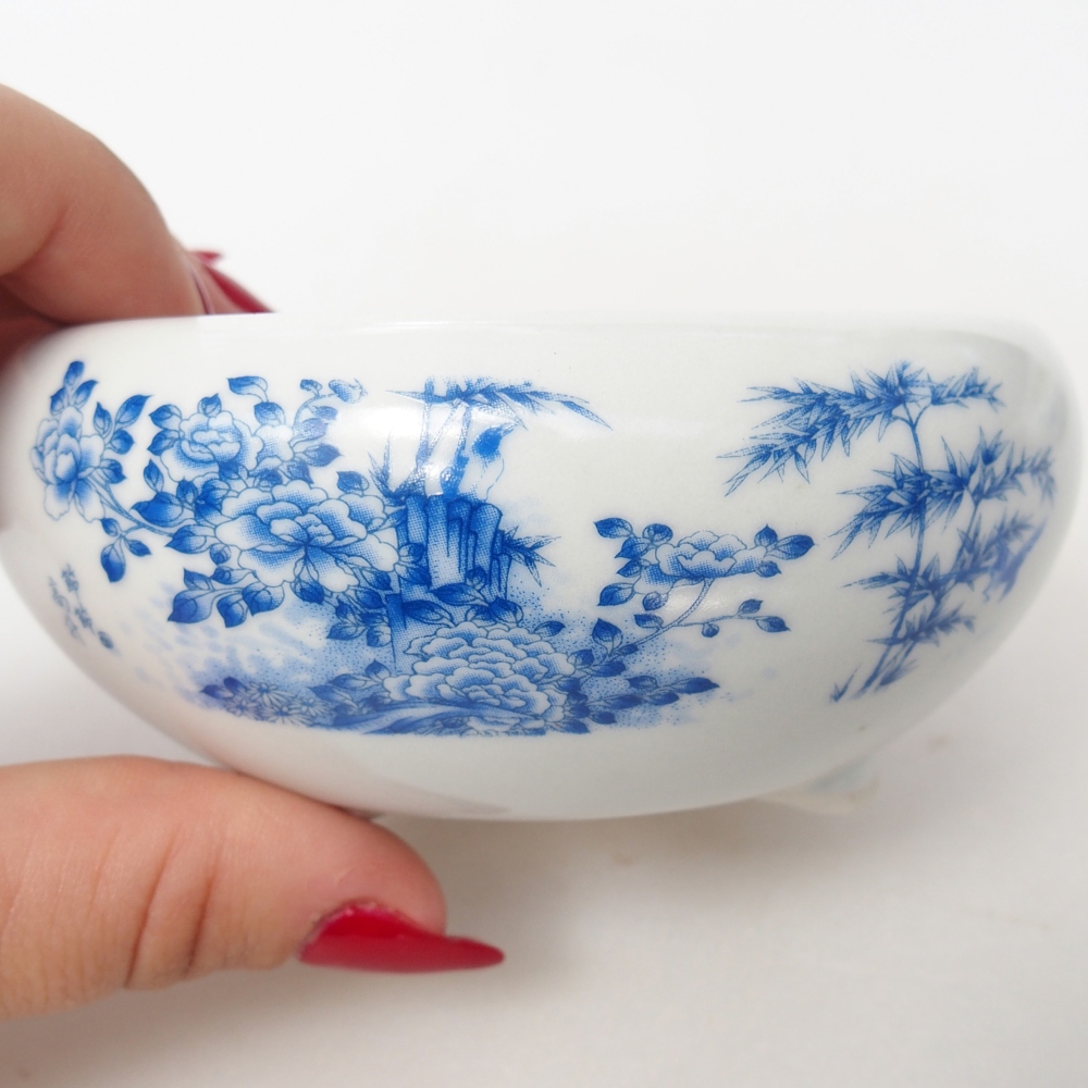 Ceramic bonsai bowl 10 x 10 x 5 cm, colour white