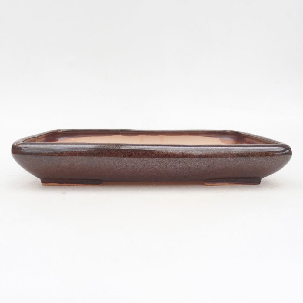 Ceramic bonsai bowl 24 x 17,5 x 4 cm, brown