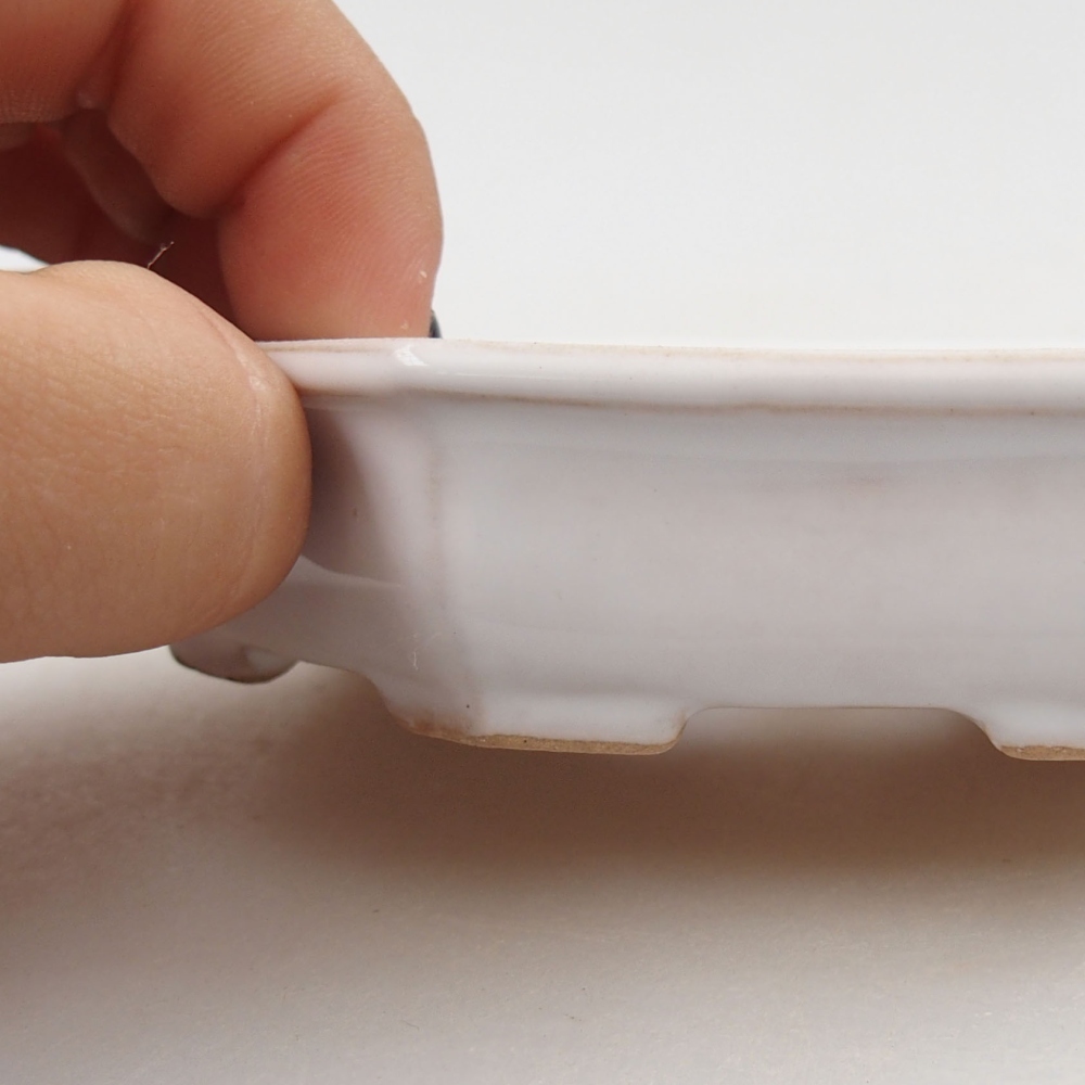 Ceramic bonsai bowl 11,5 x 11,5 x 2,5 cm, color white