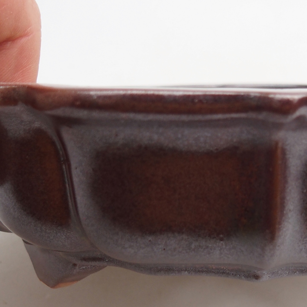 Ceramic bonsai bowl 18 x 18 x 4,5 cm, brown