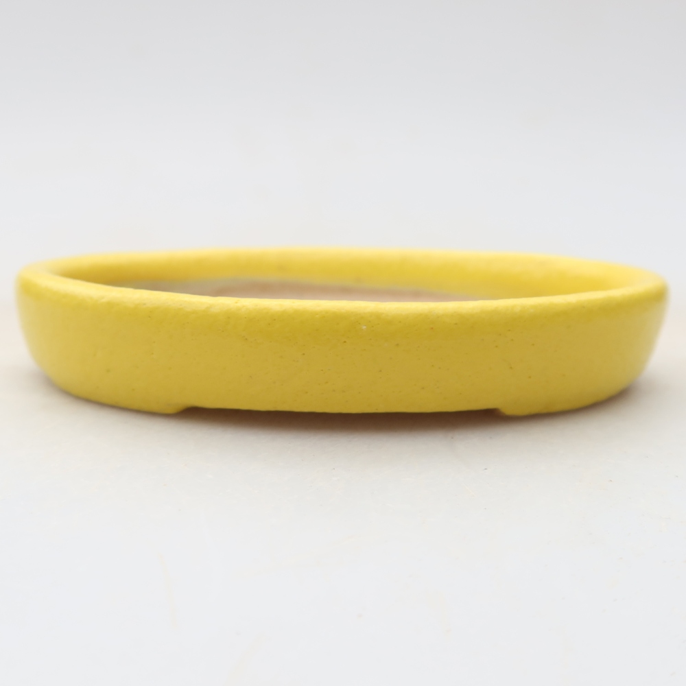 Ceramic bonsai pot, 8 x 6 x 1 cm, yellow