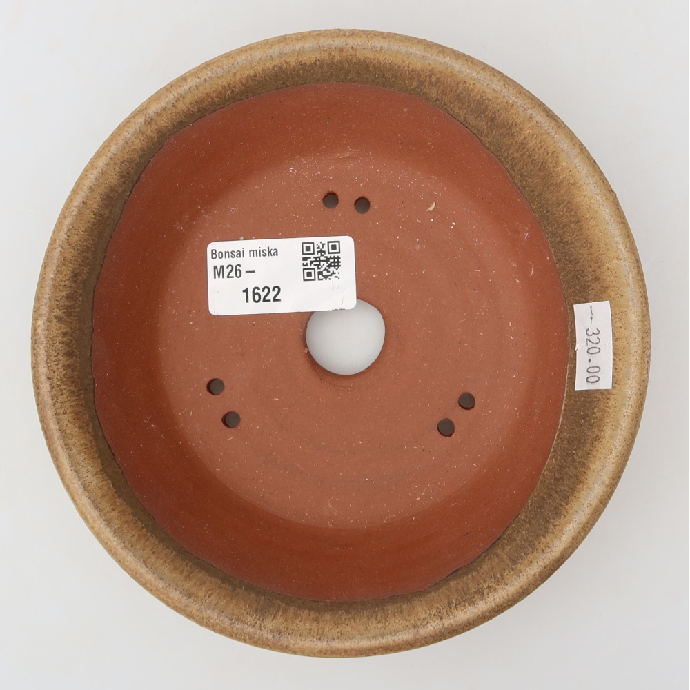 Ceramic bonsai bowl 15 x 15 x 4,5 cm, brown
